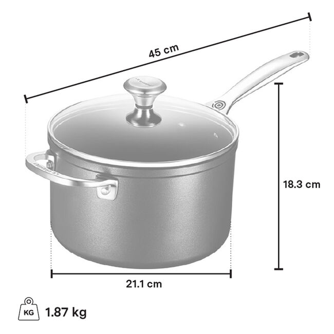 Toughened Nonstick Pro Saucepan, view 2
